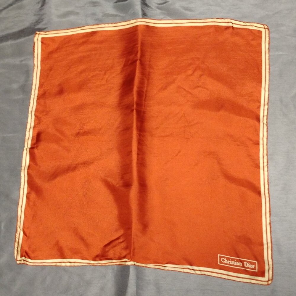 ❤️2 CHRISTIAN DIOR Pocket Square Bandana Luxurious Silk Scarf - Picture 3 of 8